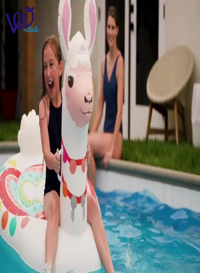 VWretails Inflatable Ride-On Swim Float for Kids, Childrens & Adults. Summer Fun Beach Floatie Perfect for Summer Water Adventures of Age 3+ (Cute Lama Ride-On + Hand Pump) - Image 5